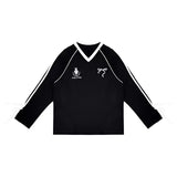 Y2K Streetwear Gidyq Vintage Sports V-Neck T-Shirt
