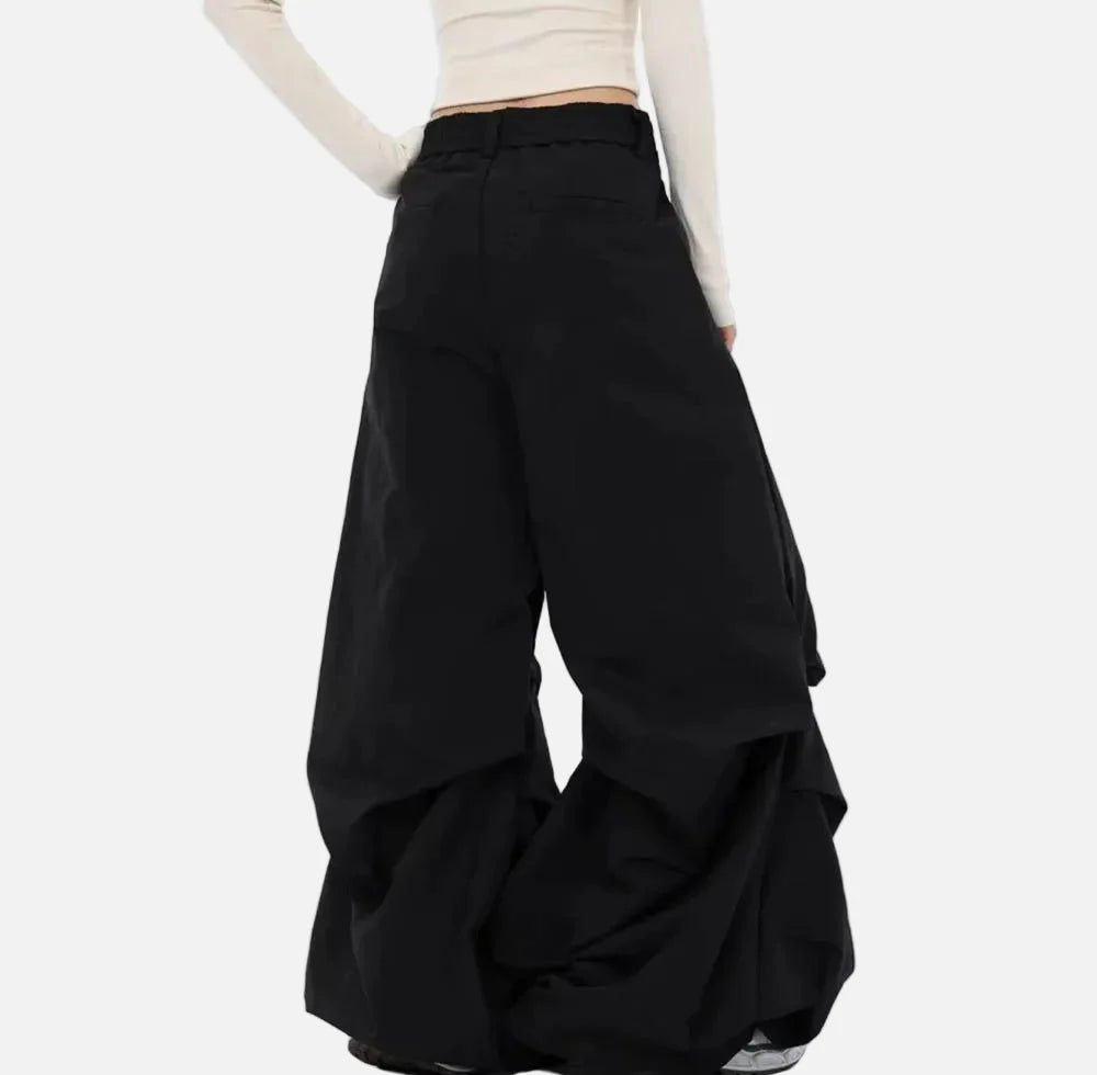 American Style Solid Color Wide Leg Pants