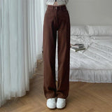 Pantalon en jean taille haute Light Academia