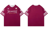 Y2K Patchwork Drawstring Graphic Short Sleeve T-Shirt