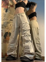 Button Fly Dirty Baggy Cargo Pants