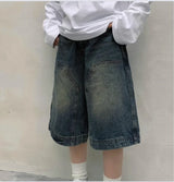 Vintage Washed Wide Leg Denim Short