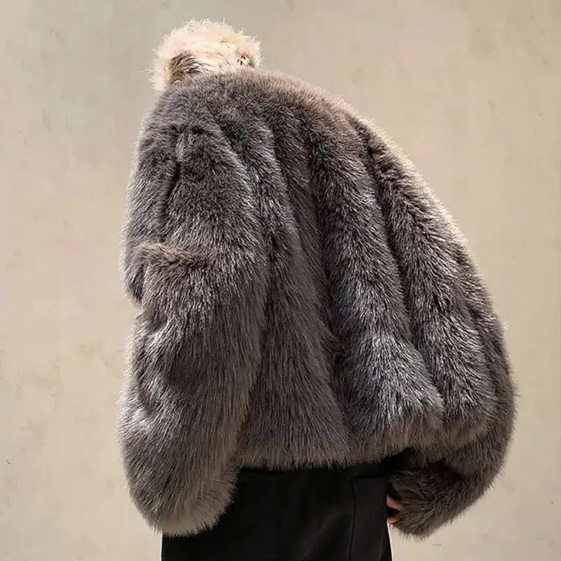Veste chaude et épaisse rembourrée en fausse fourrure