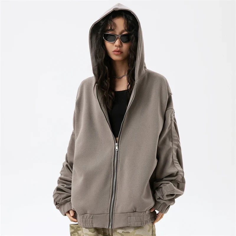 Edgy Urban Zip-Up Hoodie
