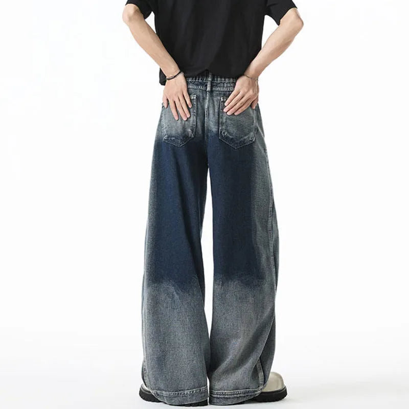 Straight Jeans mit lebendigem Farbkontrast-Tie-Dye-Muster