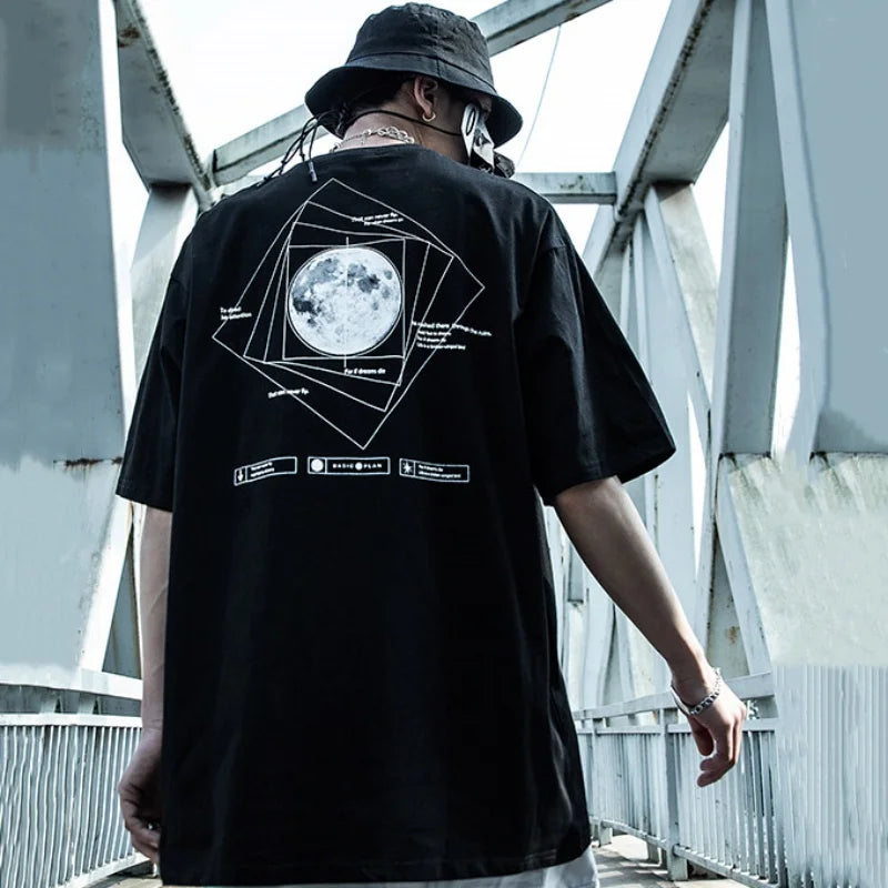 幾何学模様 テックウェア パンクスタイル Tシャツ