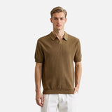 Vintage-Poloshirt mit Wellenmuster aus Strick