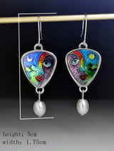 Hand Carved Retro Ethnic Pearl Earring