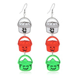 Spooky Halloween Candy Basket Acrylic Earrings