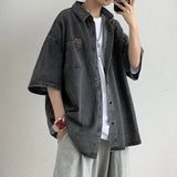 Chemise à manches courtes élégante style hip-hop rétro japonais