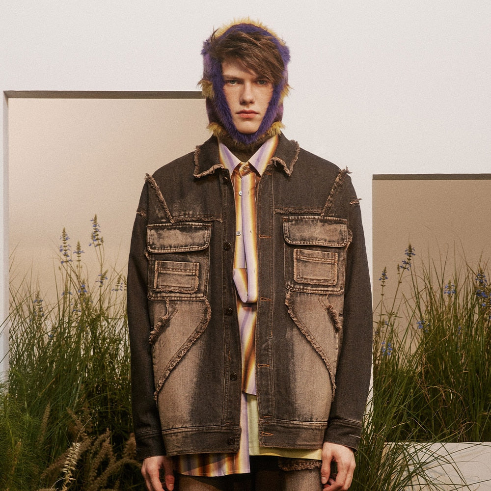 Washed Tie-dye Denim Jacket