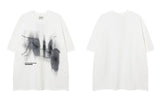 Breathable Abstract Graphic Print Oversize Cotton T-Shirt