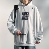 Plaid Splicing Oversized Fake Two Pieces Hoodie