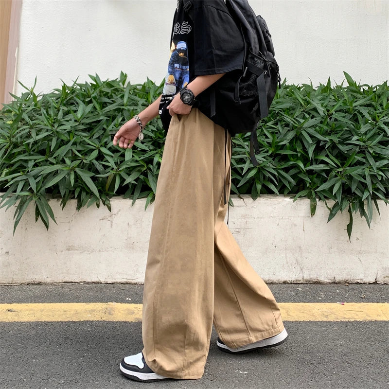 Versatile Loose Straight Cotton Wide Leg Pants