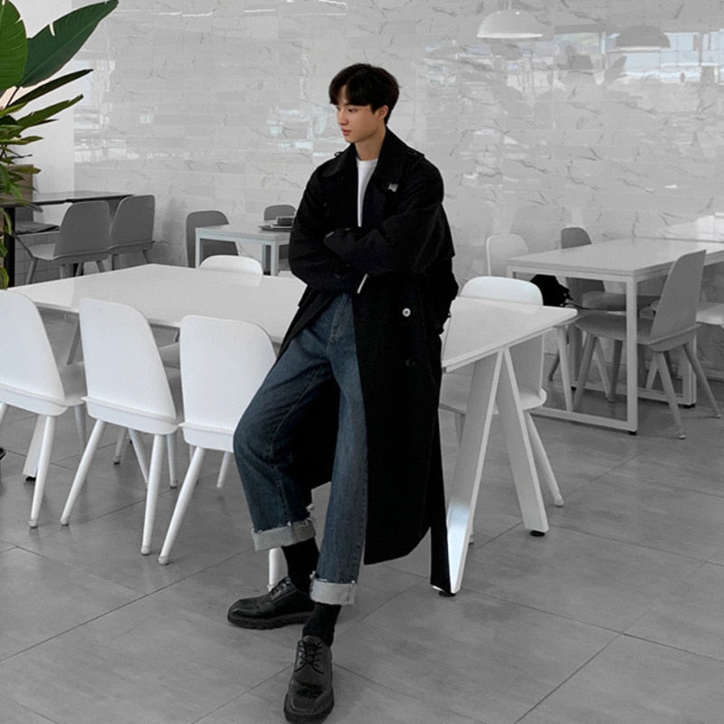 Langer, lockerer Windbreaker-Mantel