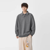 Classic Casual Long Sleeve Polo Sweatshirt