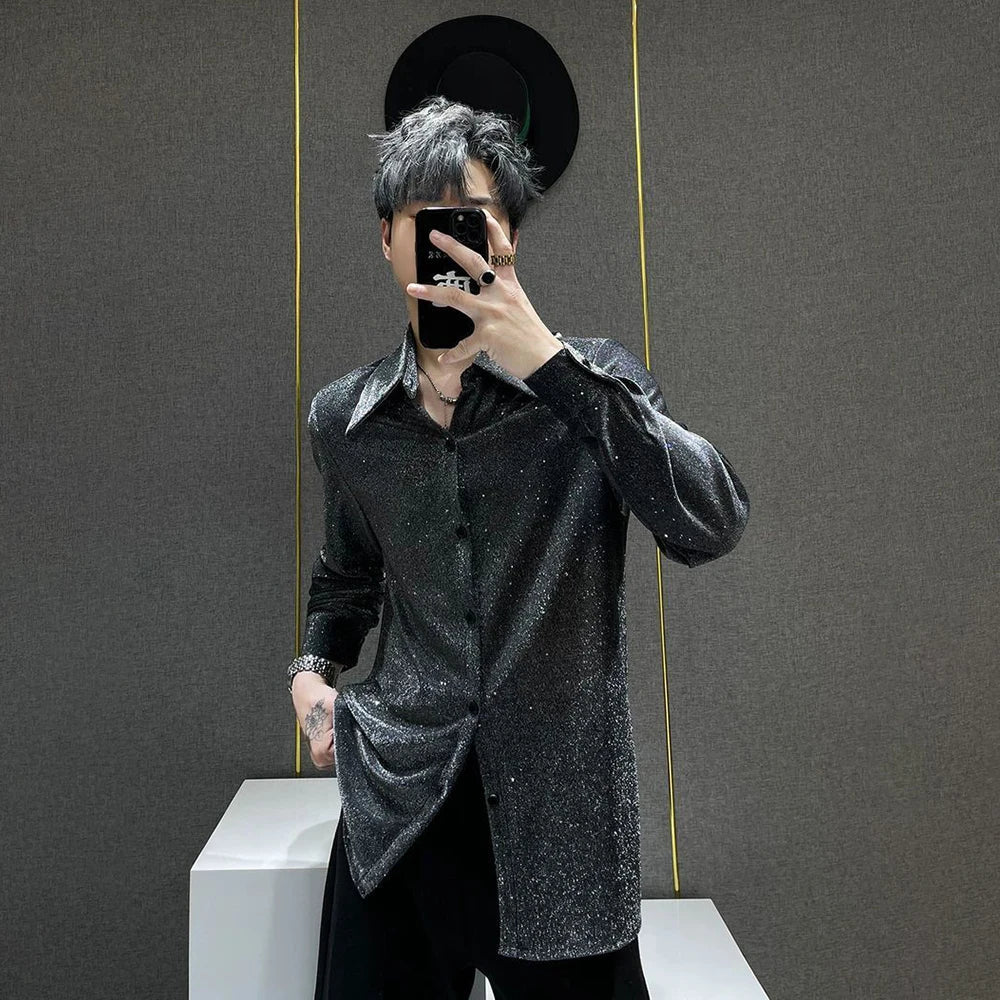 Chemise de bal dorée brillante