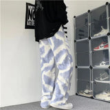 Zebra Printed Wide Leg Denim Jeans