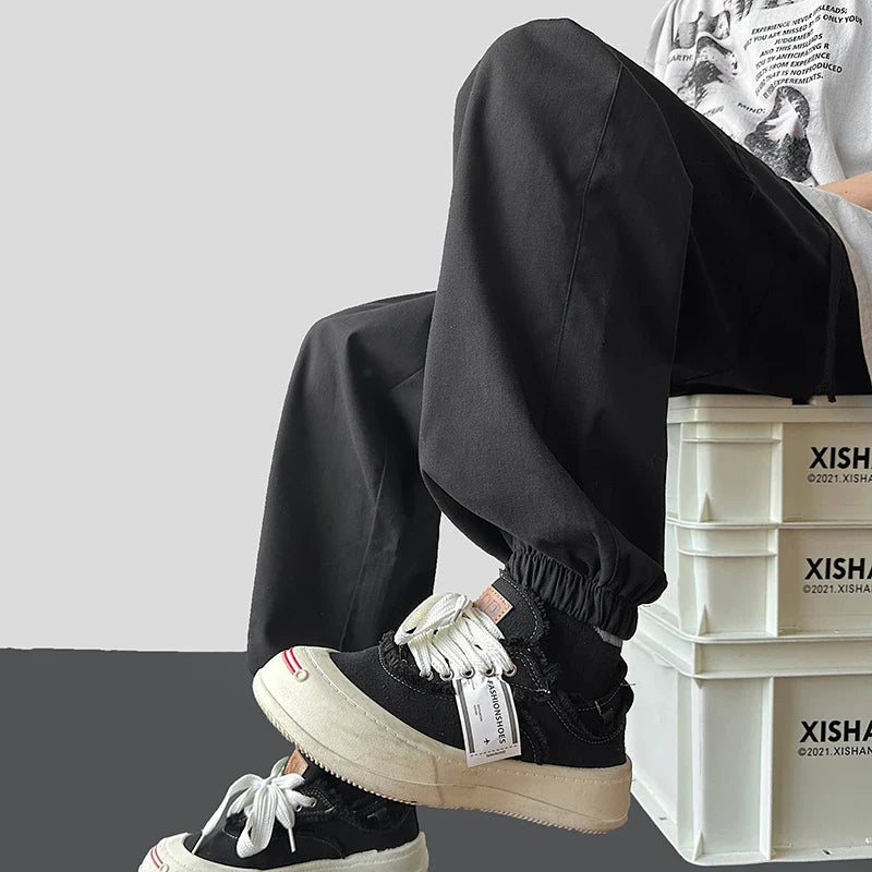 Vintage Casual Drawstring Straight Leg Baggy Jogger