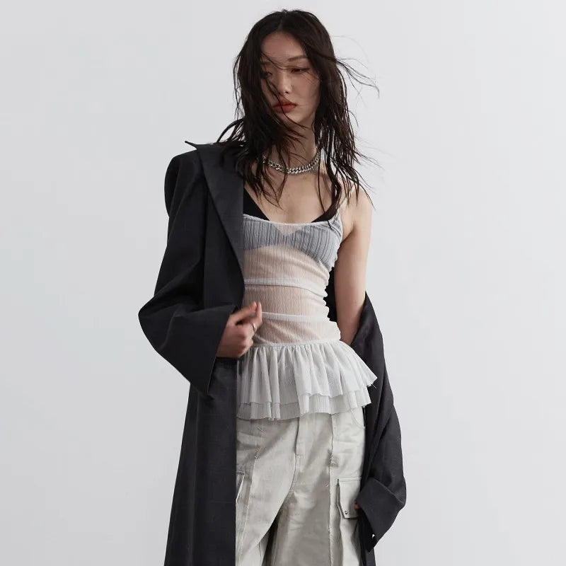 Grunge Y2K See-Through Women's Tank Top