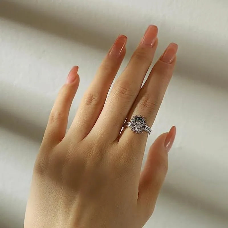 Sparking Moon And Sun Stackable Ring