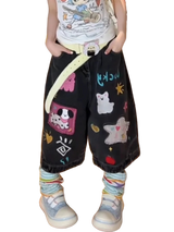 '90s Kid' Baggy Patchwork Shorts