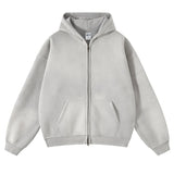 Men Vintage Washed Zip Hoodie