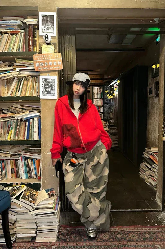 Comfortable Vintage Aesthetic Camouflage Pants