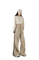 Y2K Wide-Leg Track Sweatpants