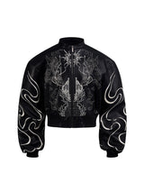 Stilvolle bestickte Motorradjacke aus PU-Leder
