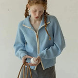 Y2K Women Cozy Knitted Zipper Cardigan
