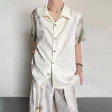 Besticktes Jacquard-Retro-Kurzarmhemd