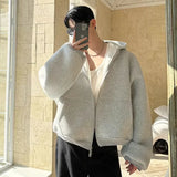 Kapuzenpullover mit Laternenärmeln in Unifarbe
