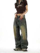 Vintage Distressed Oversize Wide Leg Jeans