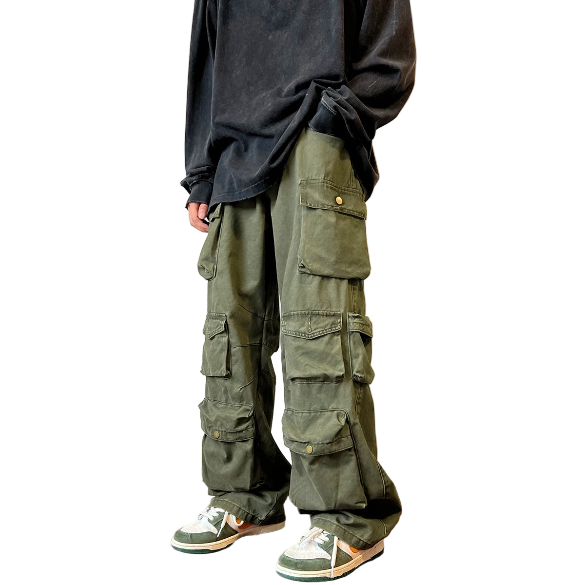 Loose Wide-Leg Cargo Pants