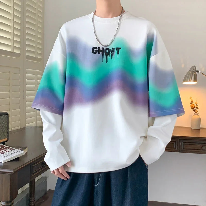 Ghost Letter Illusion Oversized Sweatshirt