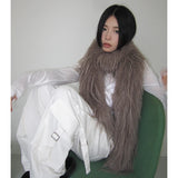 Fuzzy Long Strip Solid Color Scarves
