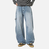 Workwear Washed Wide Leg Denim Baggy Jeans