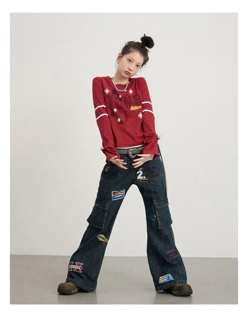 Versatile Slim Fit Letter Printed T-Shirt