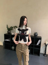 Y2K Cute Pleated Crop Top