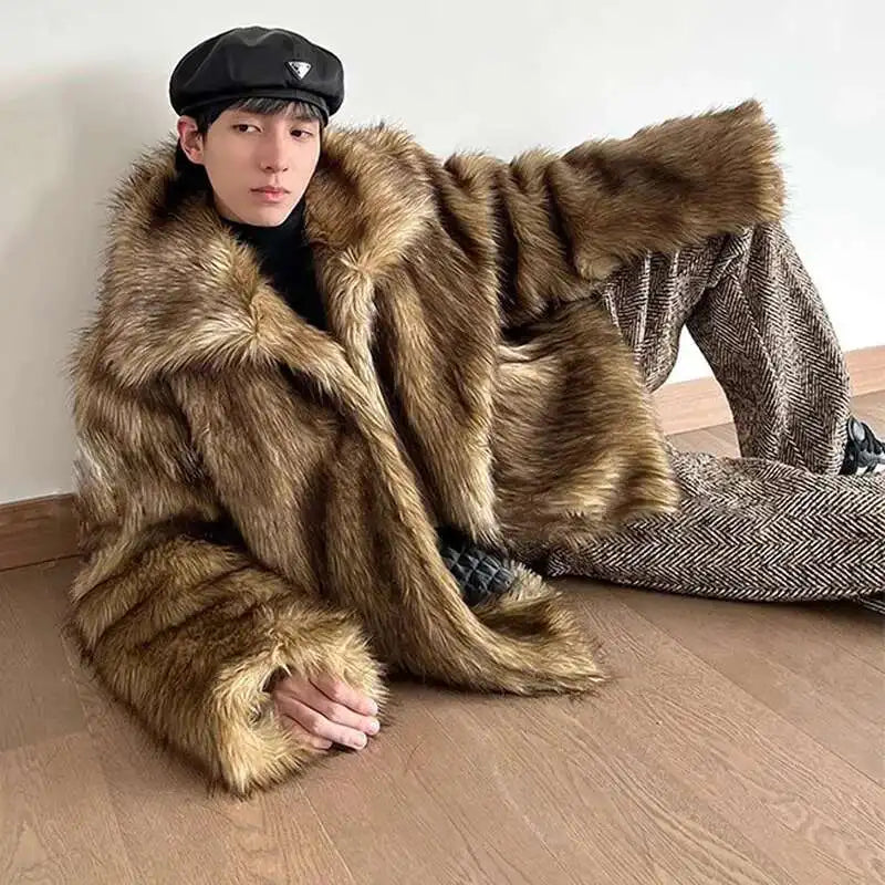 Veste d'hiver chaude et épaisse en imitation fourrure