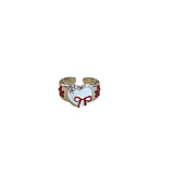 Sweet Heart Red Bow Rings