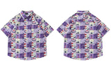 Trendiges Strandhemd mit hawaiianischem Grafikprint im Y2K-Stil