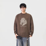 Cozy Winter Horse Pattern Crewneck Sweater