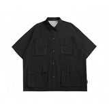 Chemise courte noire japonaise de travail