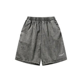 Washed Baggy High-waist Shorts