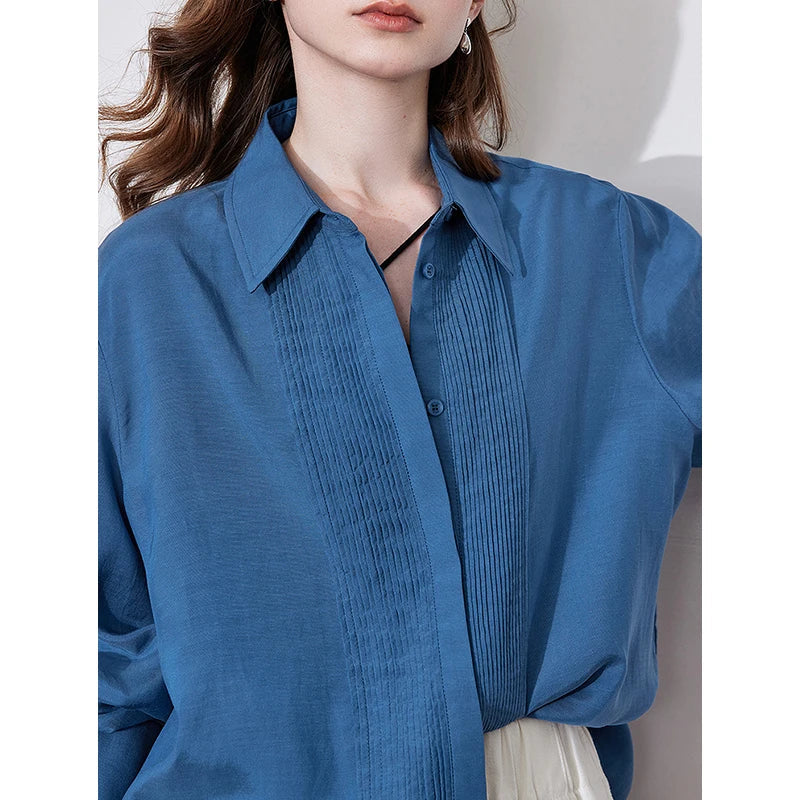 Bluse im französischen Stil, marineblau