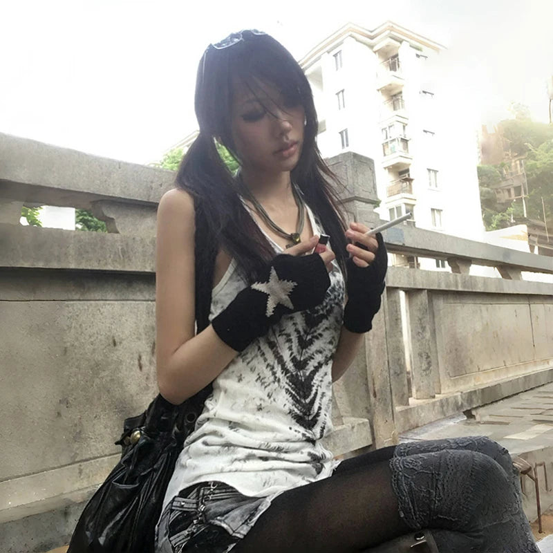 Grunge Y2K Tie-Dye Women's Tank Top