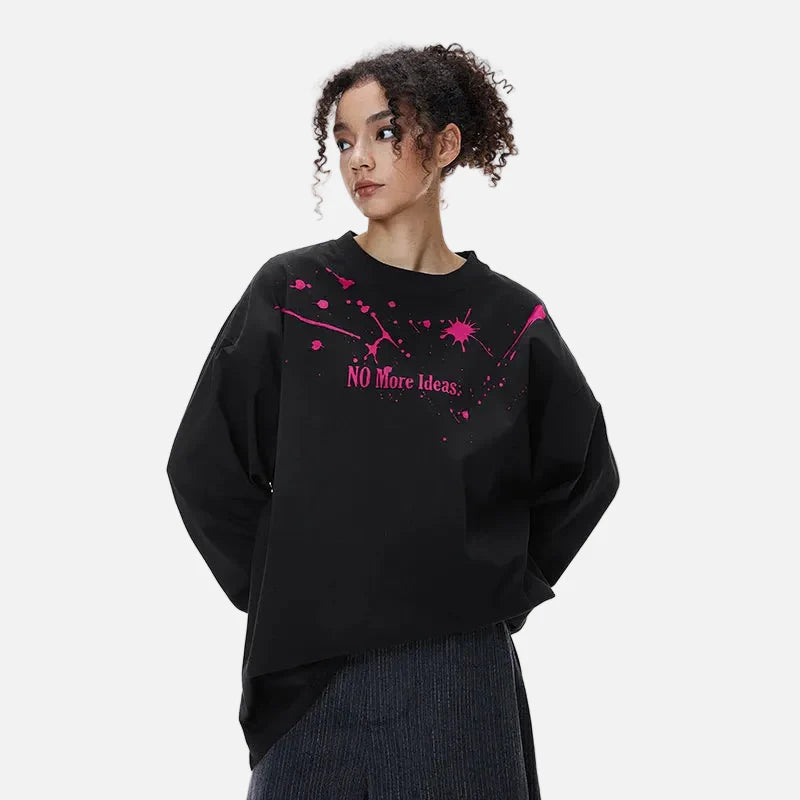 T-shirt à manches longues American Splatter Color Block