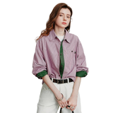 American Retro Striped Cotton Women’s Shirt